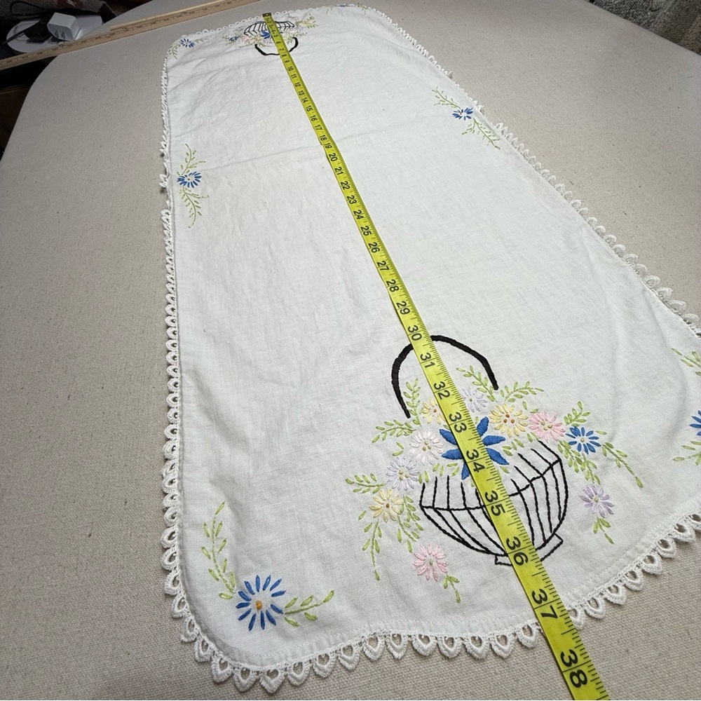 Embroidered Vintage Floral Table Runner - Picture 6 of 11